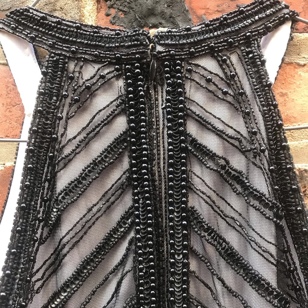 Sequin beaded  leather dress